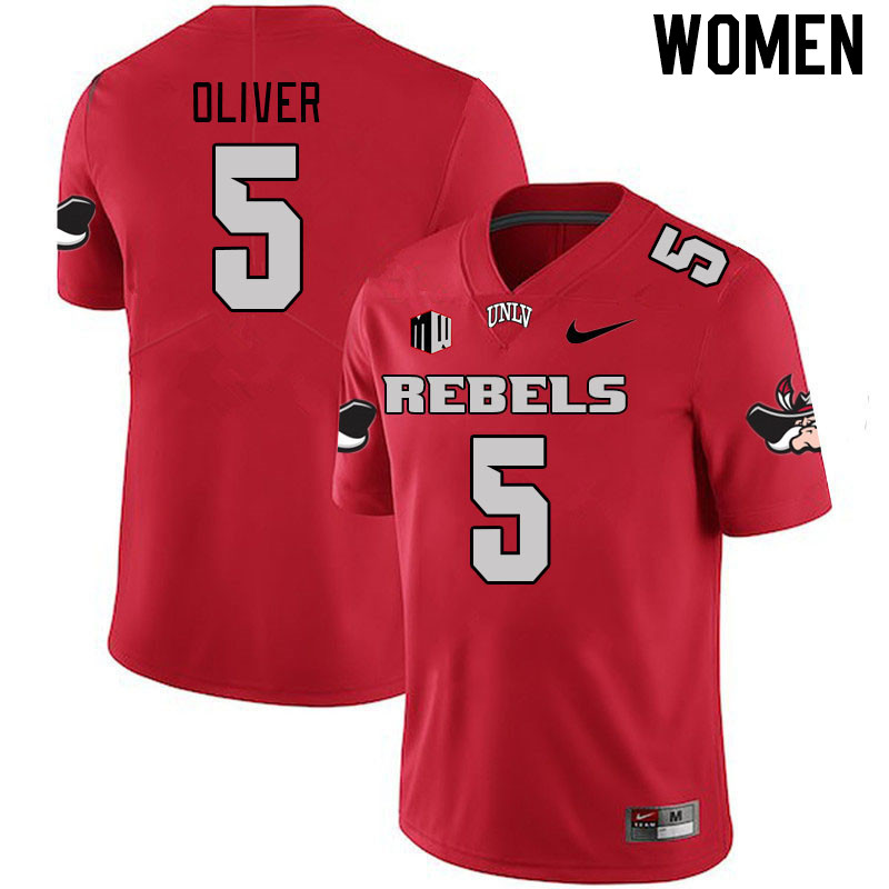 Women #5 Cameron Oliver UNLV Rebels 2023 College Football Jerseys Stitched-Scarlet
